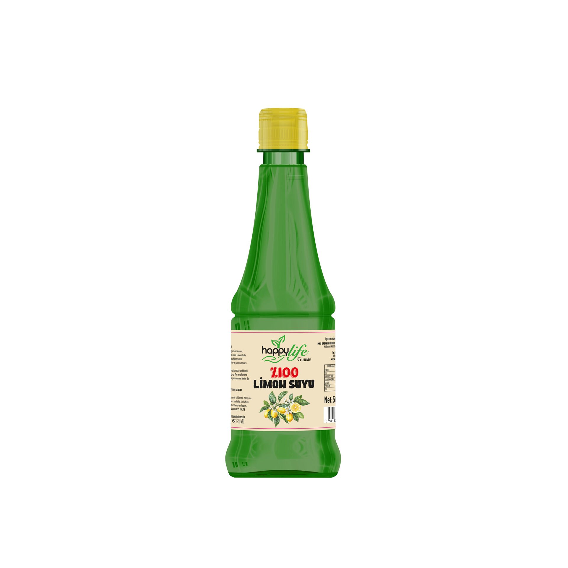 Happy Life %100 Limon Suyu 500 Ml