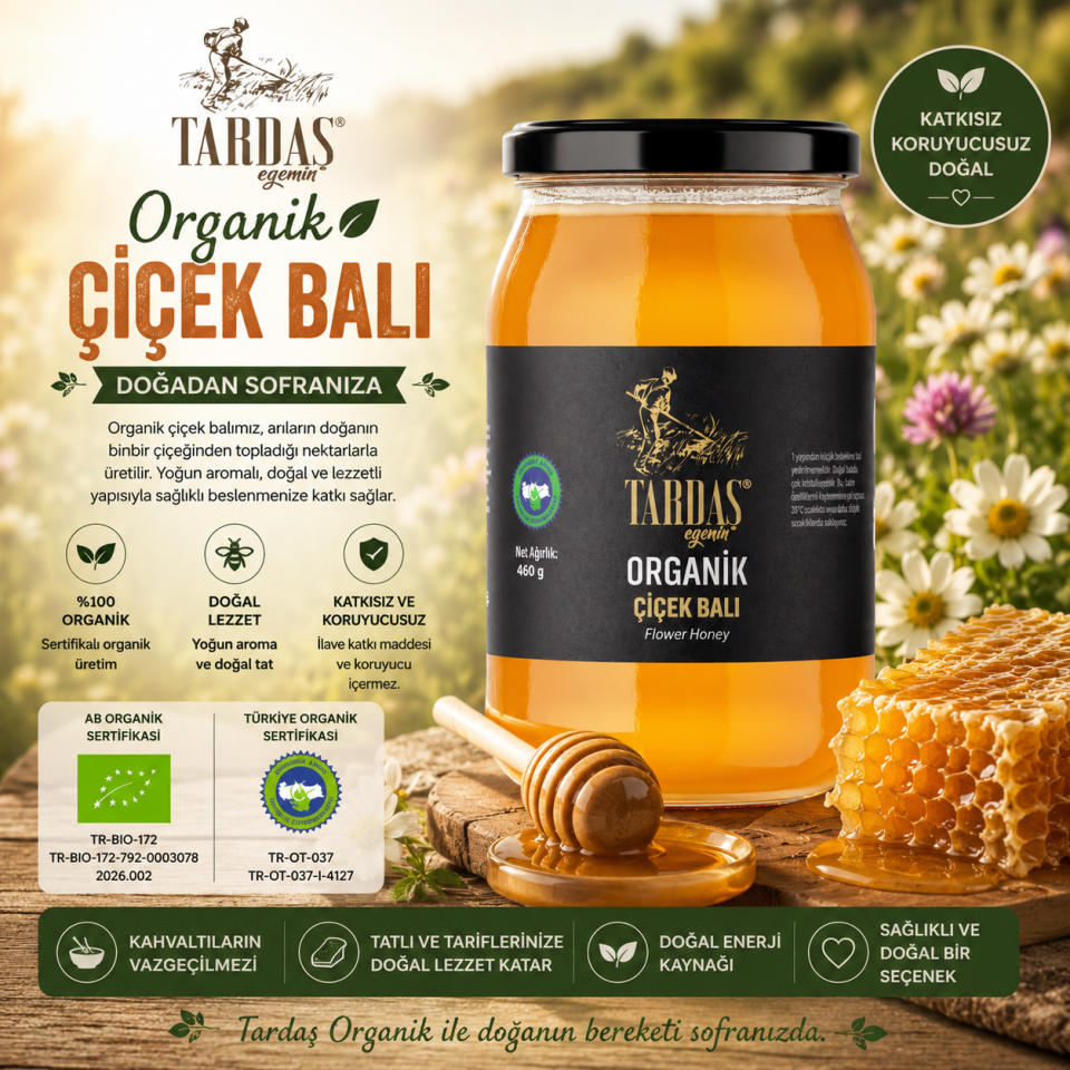 Organik Çiçek Balı 460 Gr