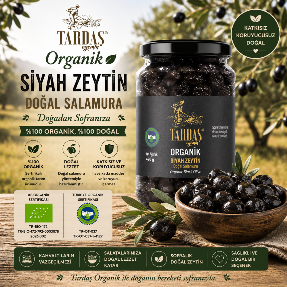 Organik Siyah Zeytin 420 Gr