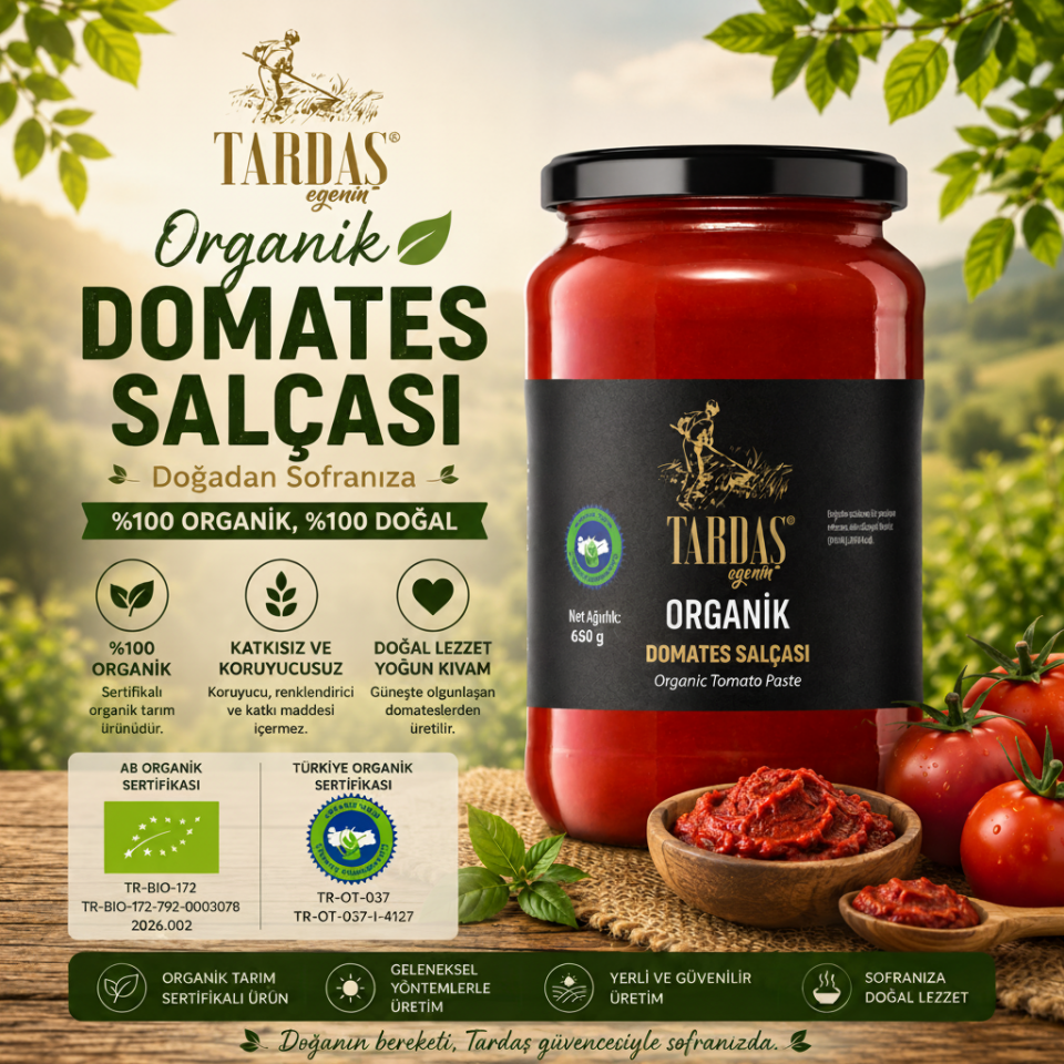 Organik Domates Salçası 650 Gr