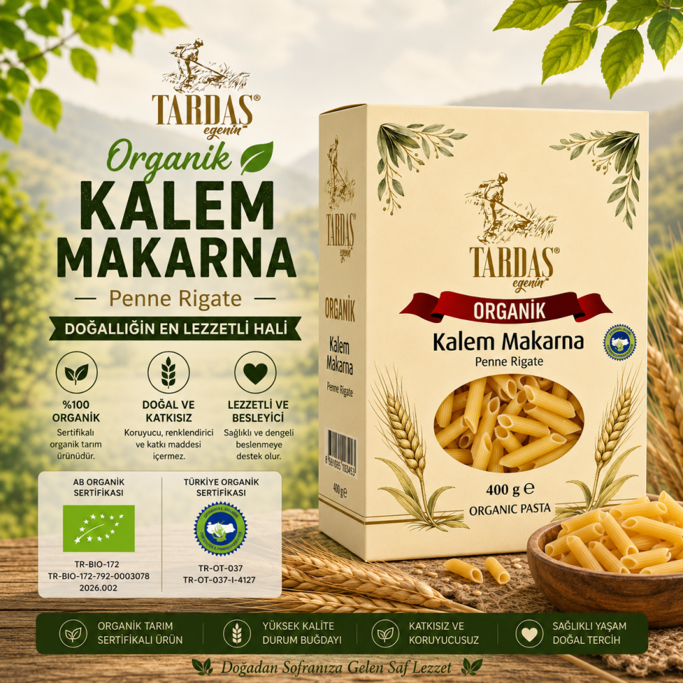Organik Kalem Makarna 400 Gr