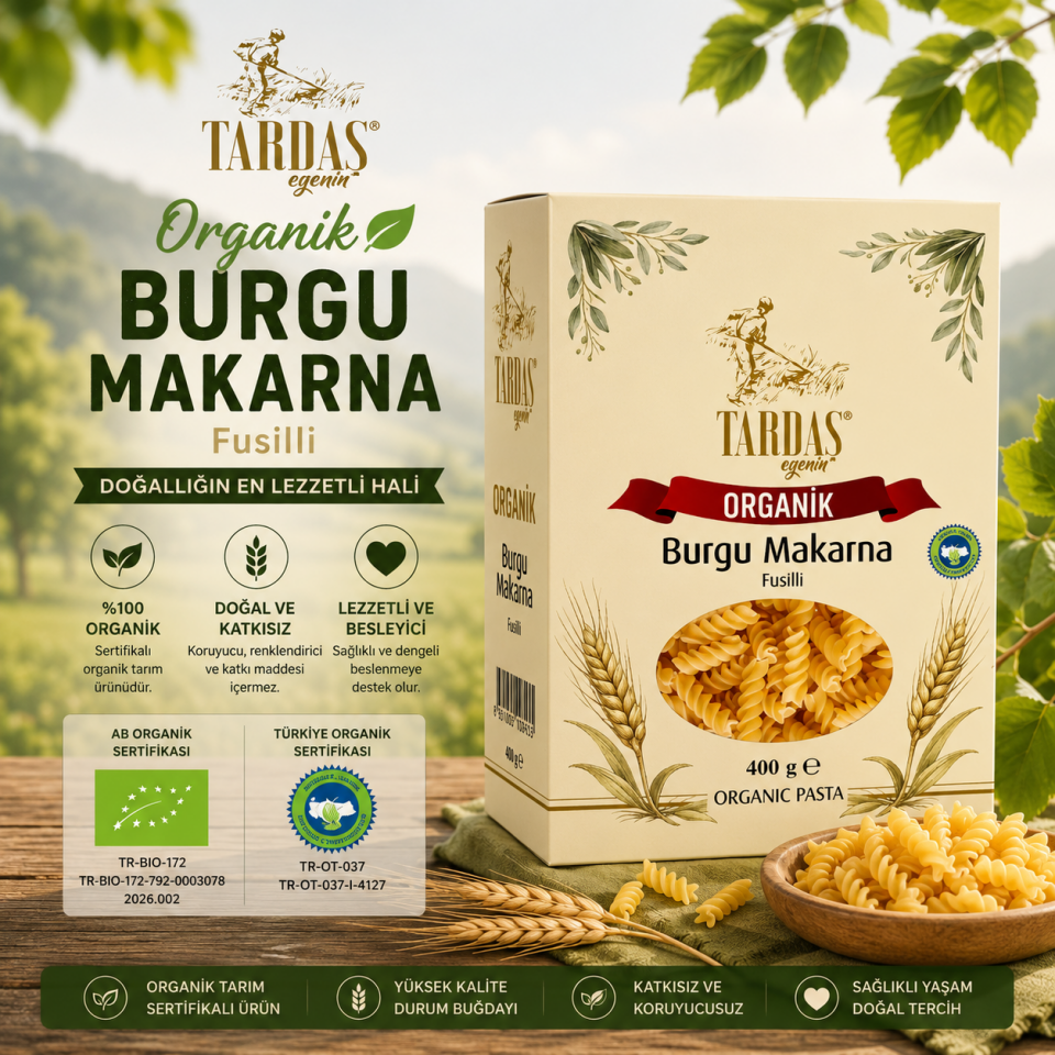 Organik Burgu Makarna 400 Gr