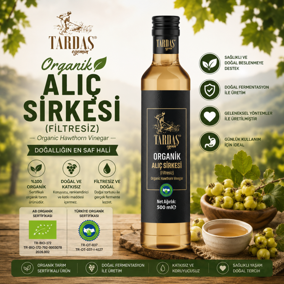 Organik Alıç Sirkesi (Filtresiz) 500 ML