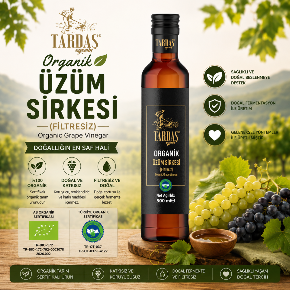 Organik Üzüm Sirkesi 500 ML