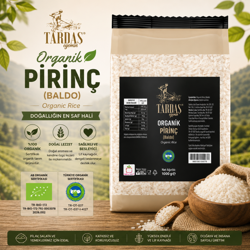 Organik Baldo Pirinç 1 Kg