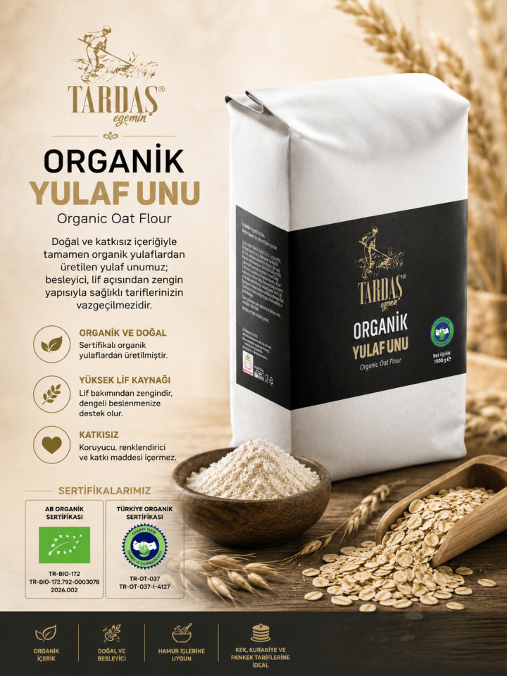 Organik Yulaf Unu 1 Kg