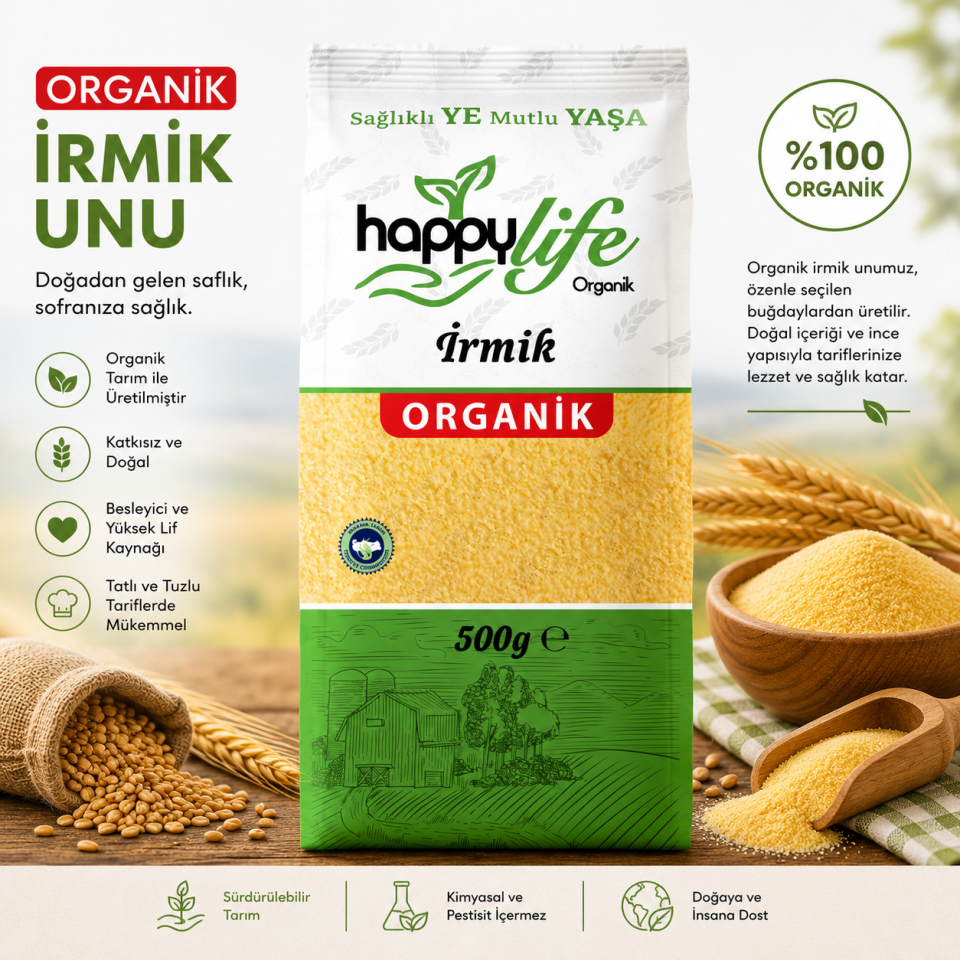 Organik İrmik 500 Gr