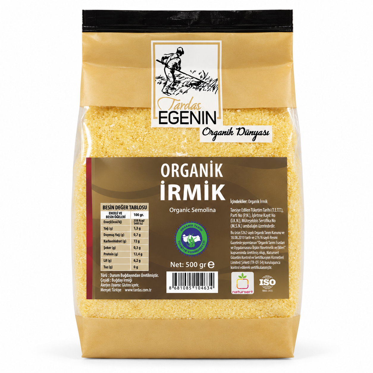 Organik İrmik 500 Gr